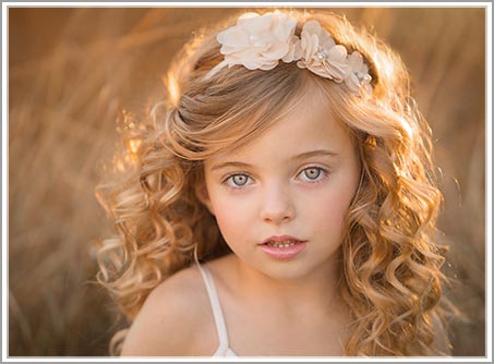 Photo of a young girl with backlight