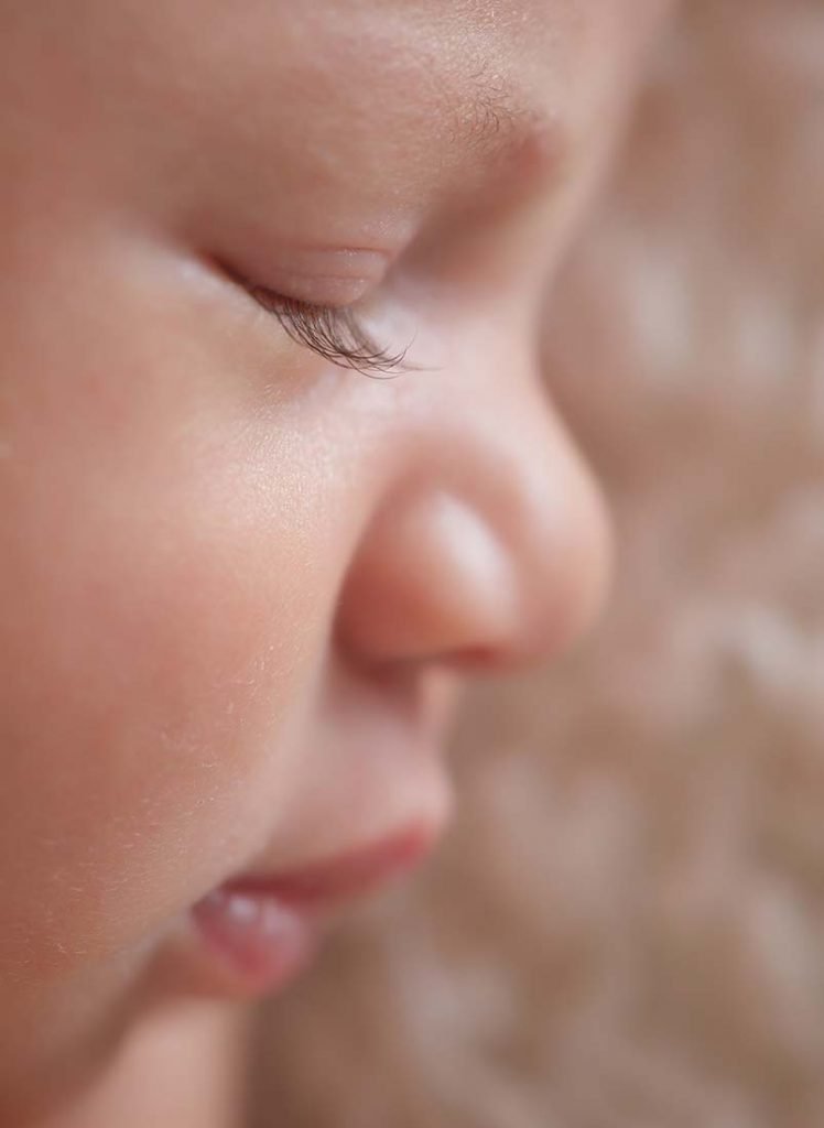 Closeup of infant's eyelashes