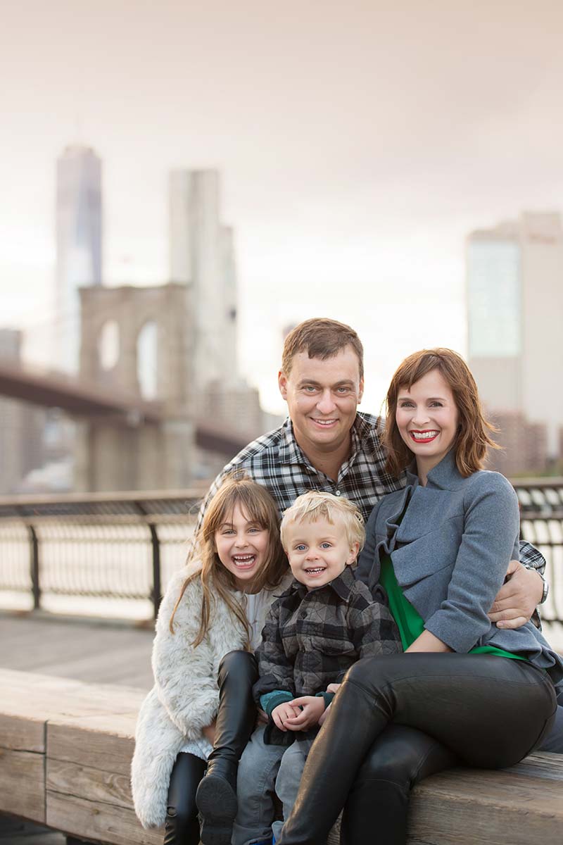 NYC Downtown makes for a beautiful family portrait setting
