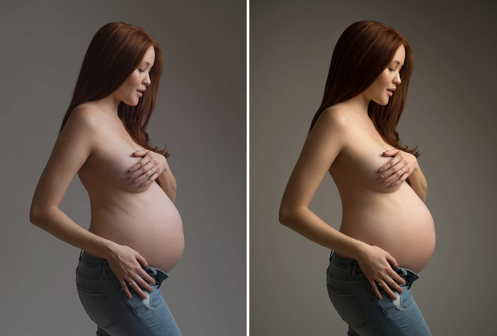 Maternity photo NYC jeans red hair