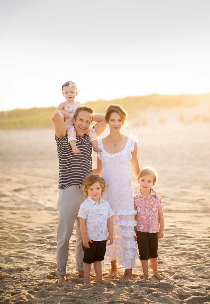 sunset-beach-family-portrait Portrait of a modern family taken at a beach in the Hamptons, New York