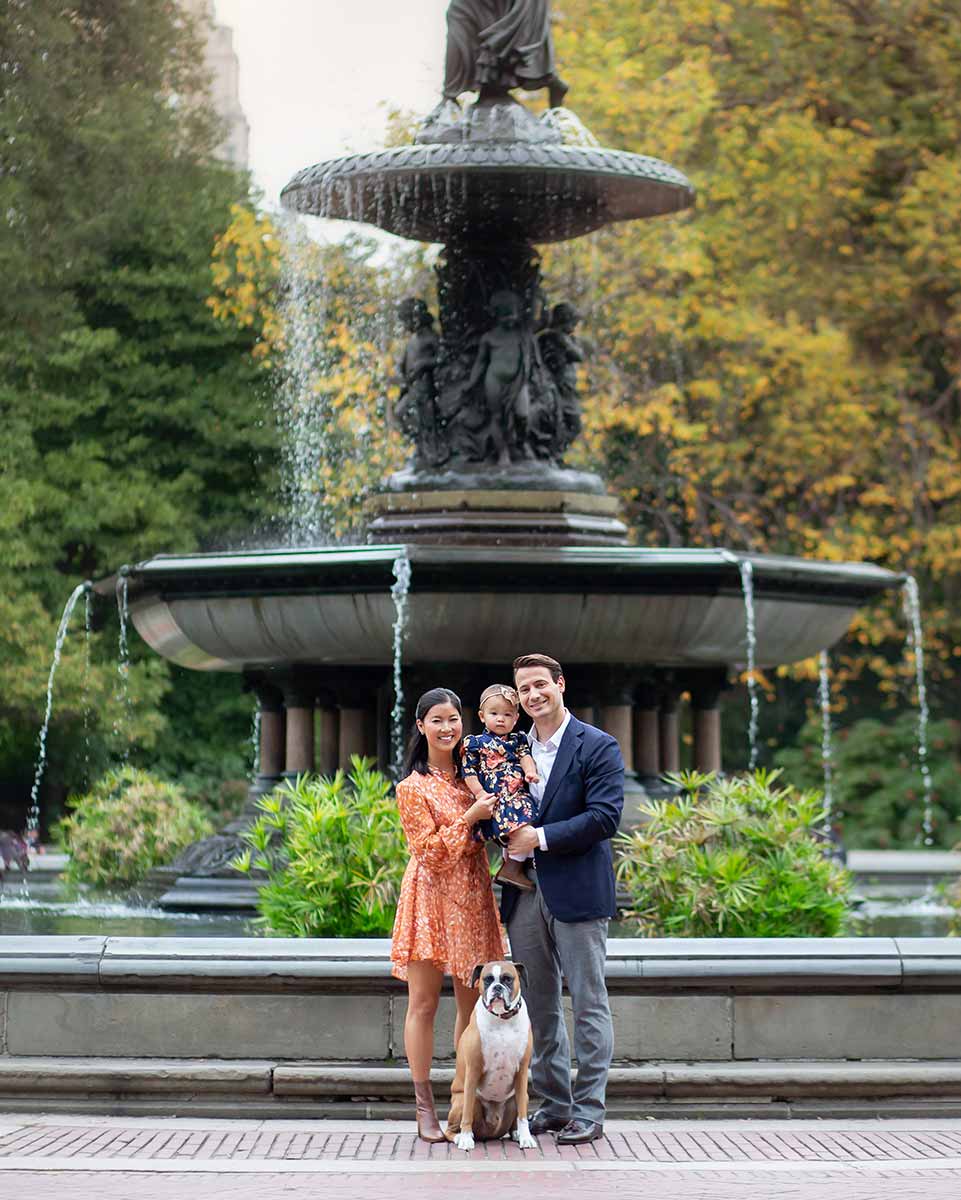 Bethesda Terrace in NYC's Central Park is the setting for this timeless family photo
