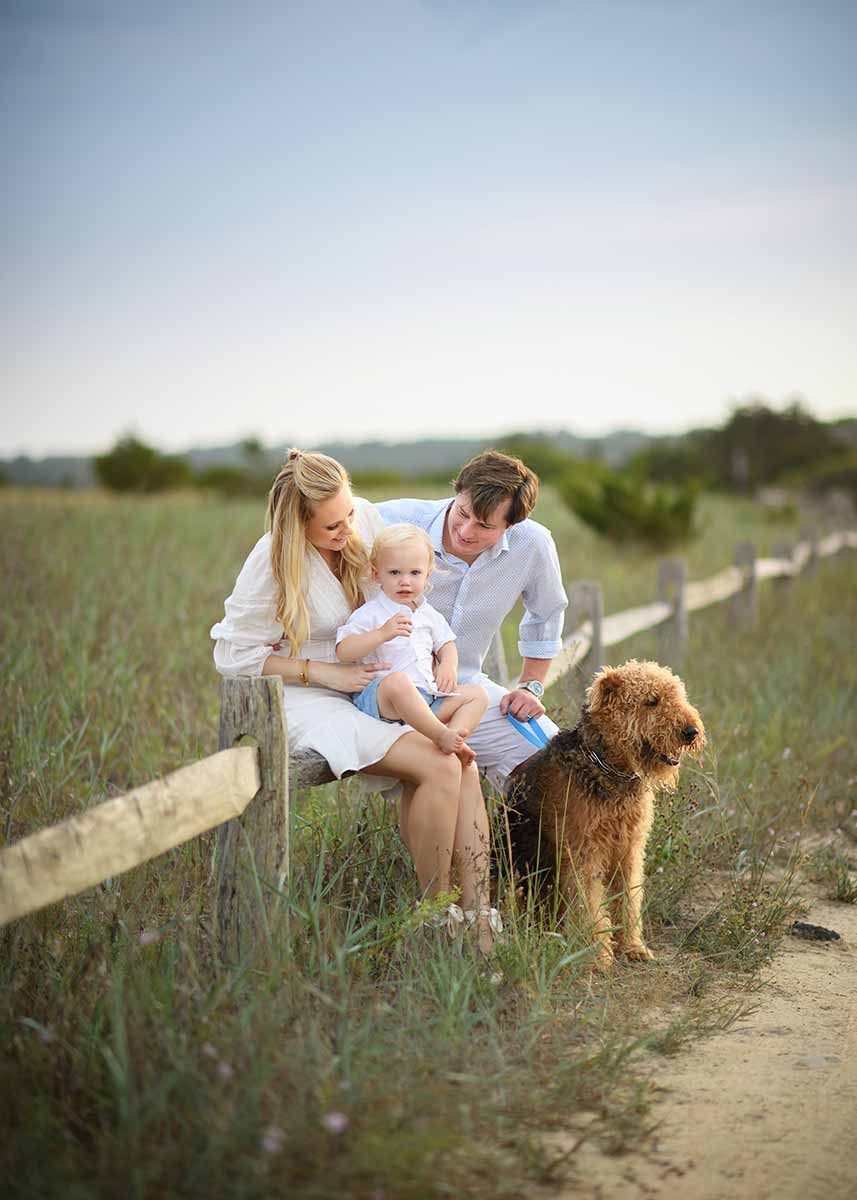 Candid family moment captured near a beach in Sag Harbor, NY