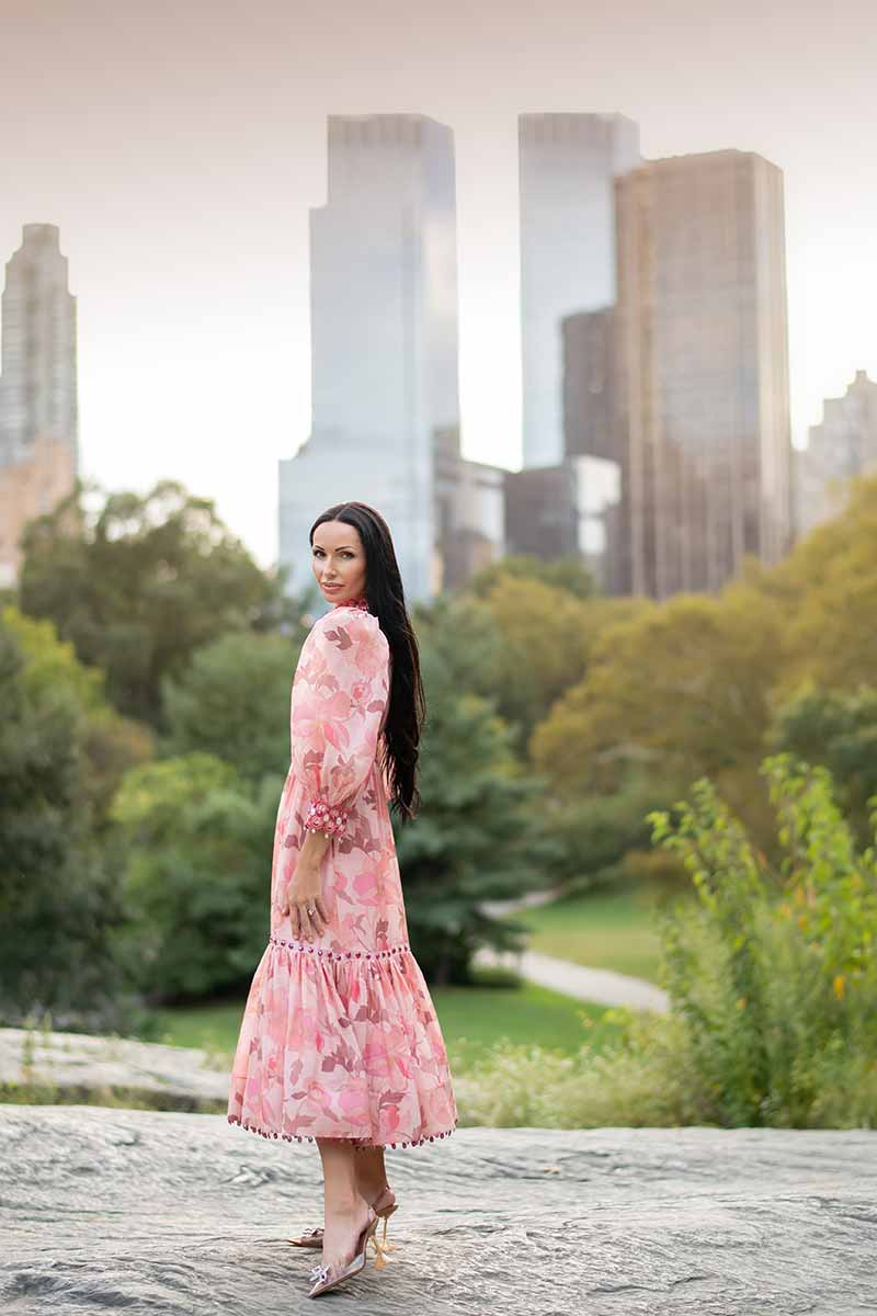 Prom dress portrait of a teenager in NYC's Central Park