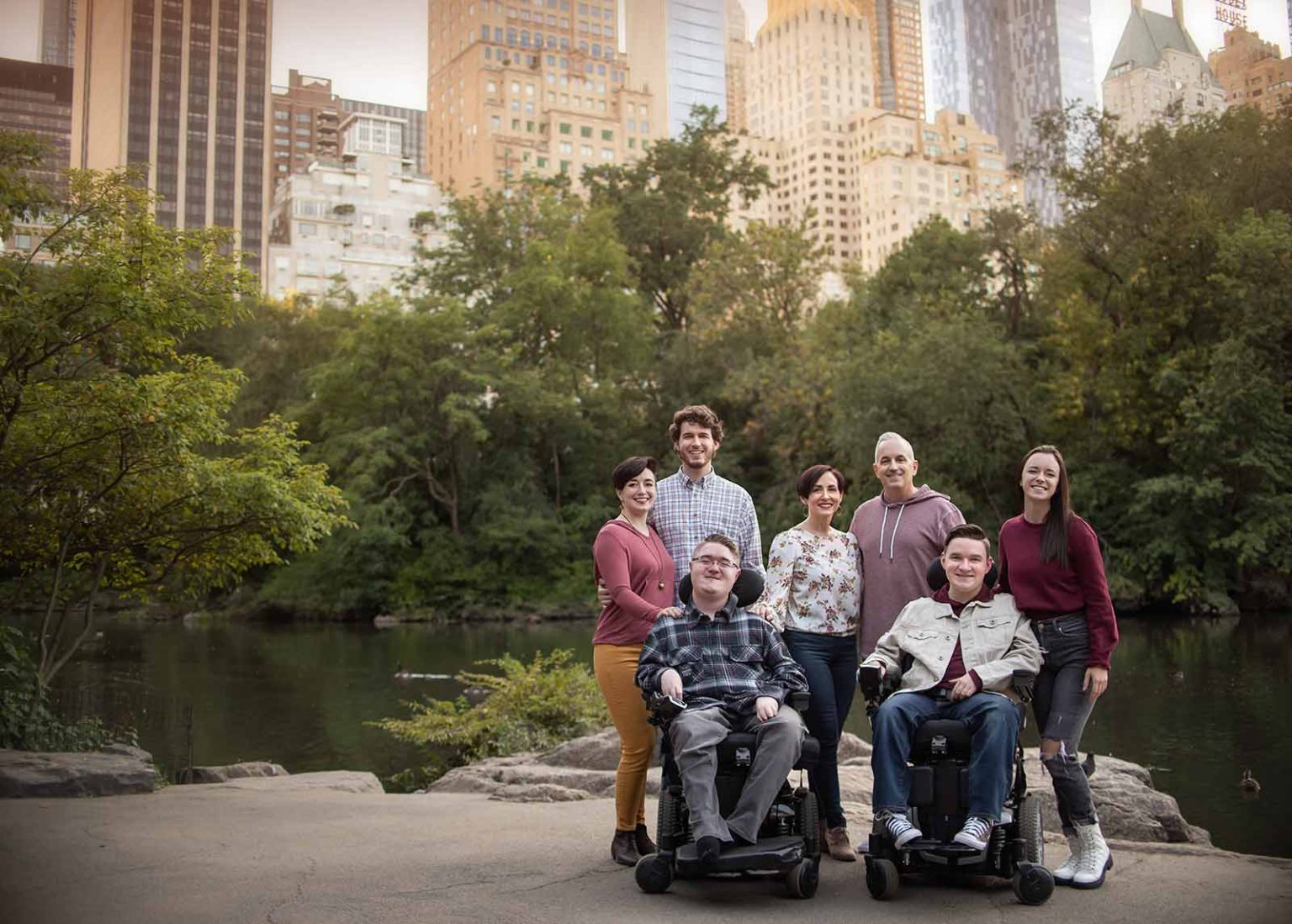 NYC's skyline is the perfect backdrop for family photos and teenage children