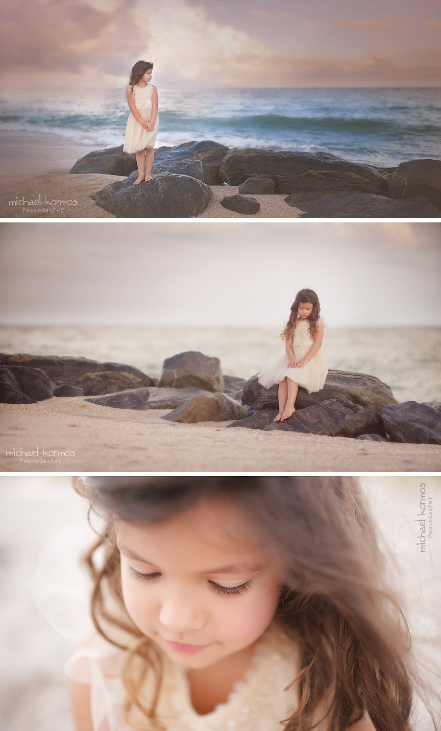 Natural lifestyle children photography of redhead, blonde, and brunette young girls captured by NYC photographer Michael Kormos