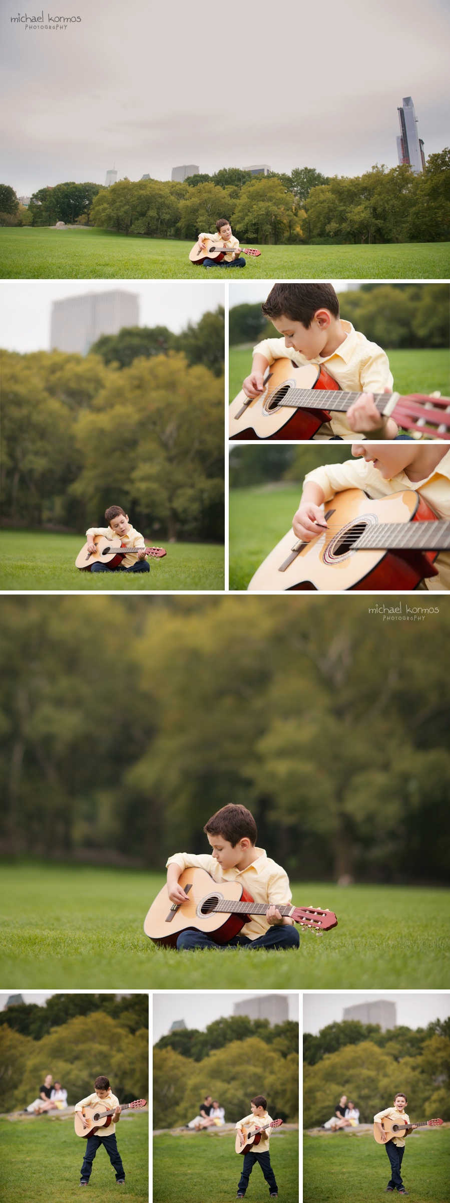 boy playing his guitar in Central Park Manhattan